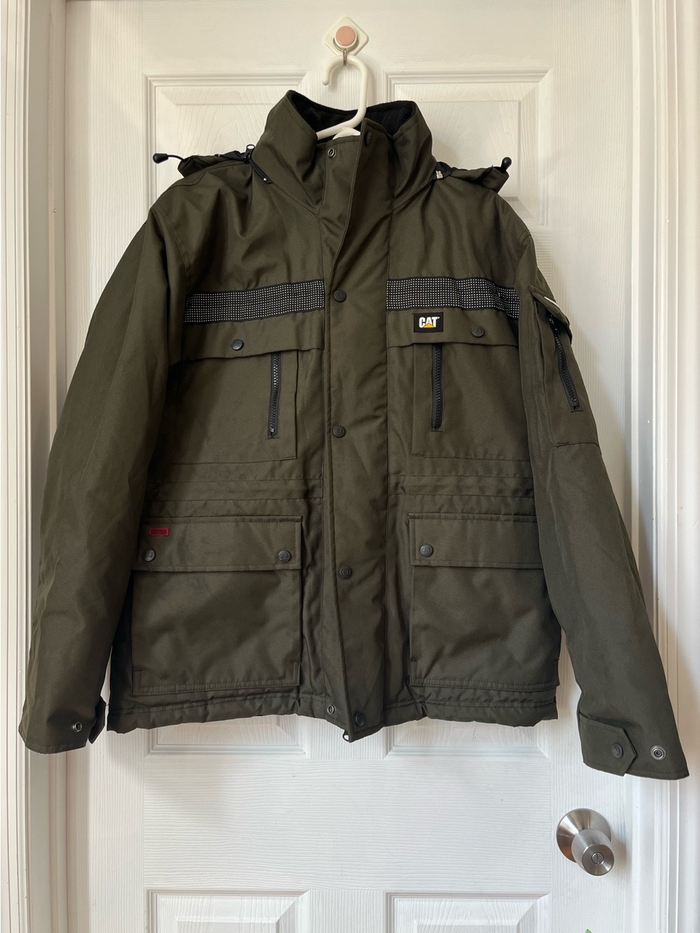 Caterpillar olive green reflective Heavy Insulated Parka men’s jacket size M